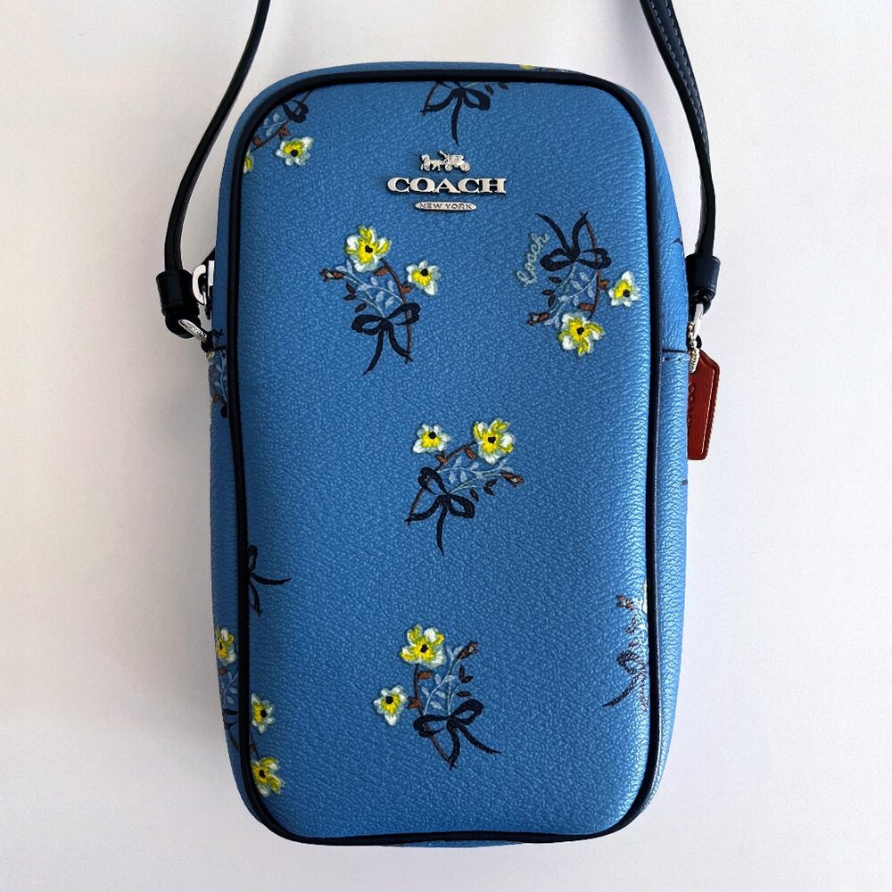 COACH North/South Zip Phone Crossbody – Floral Bow Print